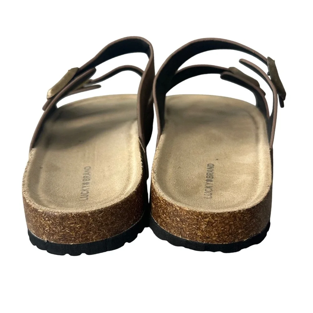 Lucky Brand‎ Sandals Slides Buckle Detail Comfort Casual Brown Mens Size 11